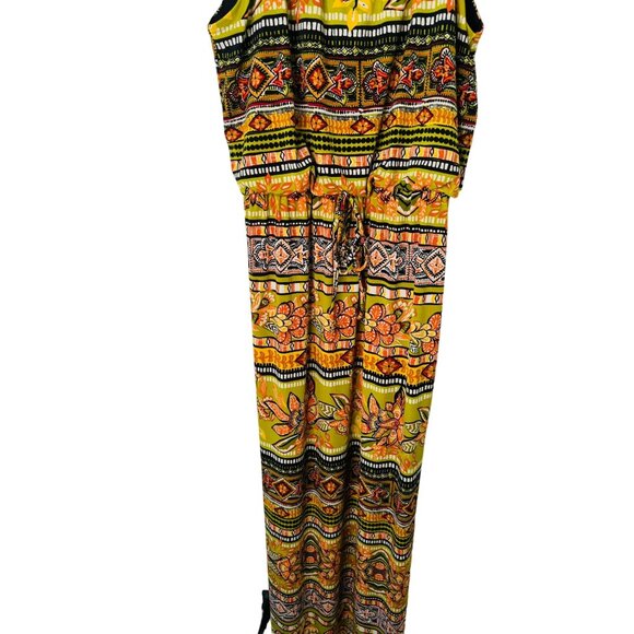 2/$30 Boho Chic Size 10 Enfocus Studio Floral Patterned Full Length Dress - Picture 10 of 13